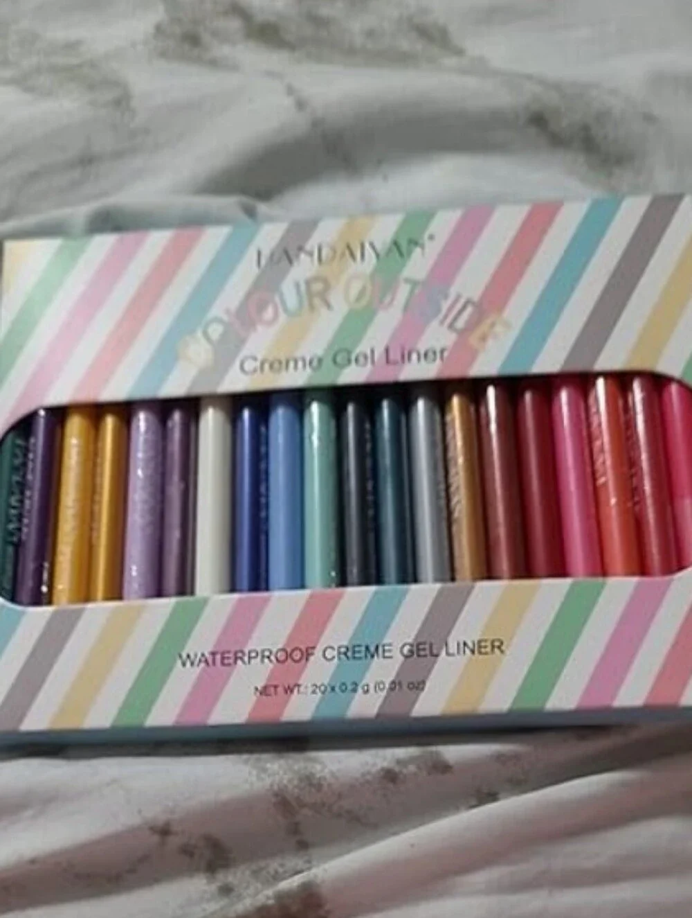 20 Pc Rainbow Colorful Cream Gel Eyeliner Makeup Eyeshadow Waterproof